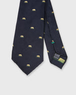 Load image into Gallery viewer, Silk Club Tie in Navy/Yellow Bear