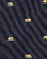 Load image into Gallery viewer, Silk Club Tie in Navy/Yellow Bear