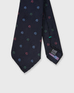 Load image into Gallery viewer, Silk Woven Club Tie in Navy/Multi 45 Turntable Adapter