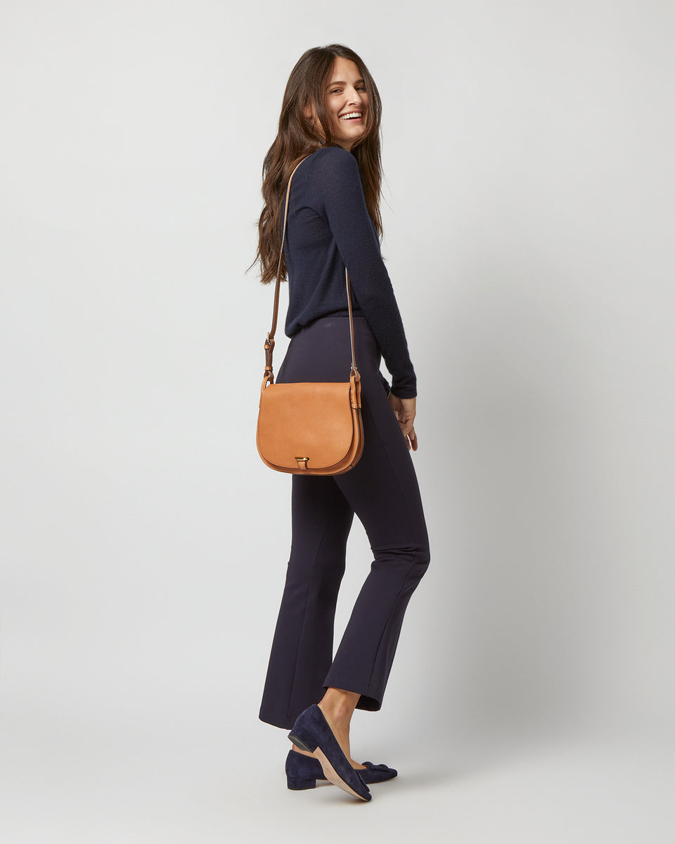 Medium Accordion Clara Crossbody Bag in Natural Leather | Shop Ann