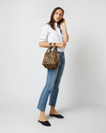 Load image into Gallery viewer, Paola Bucket Bag in Painterly Leopard Printed Pony