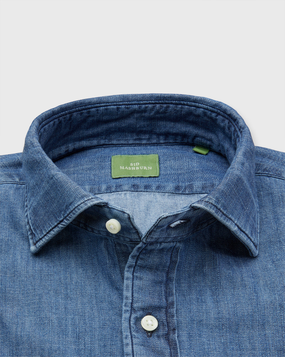 Work Shirt in Medium Wash Indigo Denim | Shop Sid Mashburn