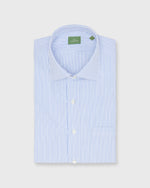 Load image into Gallery viewer, Spread Collar Dress Shirt in Blue Multi Double Stripe Poplin