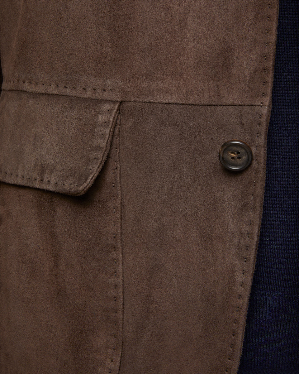 Butcher Jacket in Chocolate Suede | Shop Sid Mashburn