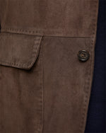Load image into Gallery viewer, Butcher Jacket in Chocolate Suede