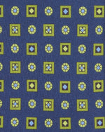 Load image into Gallery viewer, Silk Print Tie in Navy/Lime Shapes
