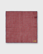 Load image into Gallery viewer, Wool/Silk Pocket Square in Red Oval Abstract
