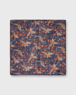 Load image into Gallery viewer, Wool/Silk Pocket Square in Midnight Pheasant