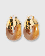 Load image into Gallery viewer, Organic Hoop Earrings in Mocha