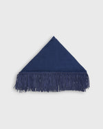 Load image into Gallery viewer, Leather Fringe Triangle Scarf in Navy/Blue