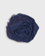 Load image into Gallery viewer, Leather Fringe Triangle Scarf in Navy/Blue