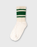 Load image into Gallery viewer, Retro Mono Stripe Socks in Forest Green