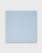 Load image into Gallery viewer, Hand-Rolled Cotton Print Pocket Square in Steel Blue Chamomile Liberty Fabric