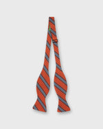 Load image into Gallery viewer, Silk Bow Tie in Orange/Blue/Navy/Gold Stripe