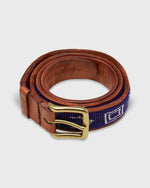 Load image into Gallery viewer, 1.25" African Beaded Belt in Navy Village