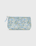 Load image into Gallery viewer, Soft Small Cosmetic Bag in Light Blue Poppy & Daisy Liberty Fabric