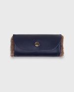 Load image into Gallery viewer, Shoe Polishing Mitt in Navy Leather/Shearling