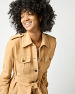 Load image into Gallery viewer, Safari Jacket in Khaki Suede