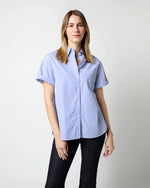 Load image into Gallery viewer, Agnes Shirt in Blue Bengal Stripe Poplin