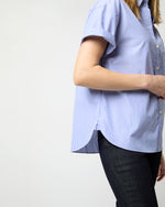 Load image into Gallery viewer, Agnes Shirt in Blue Bengal Stripe Poplin