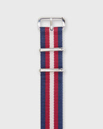 Load image into Gallery viewer, Nato Watch Strap in Navy/Red/Bone Stripe