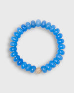 Load image into Gallery viewer, Semi Precious Beaded Bracelet in Blue Suede Monochrome