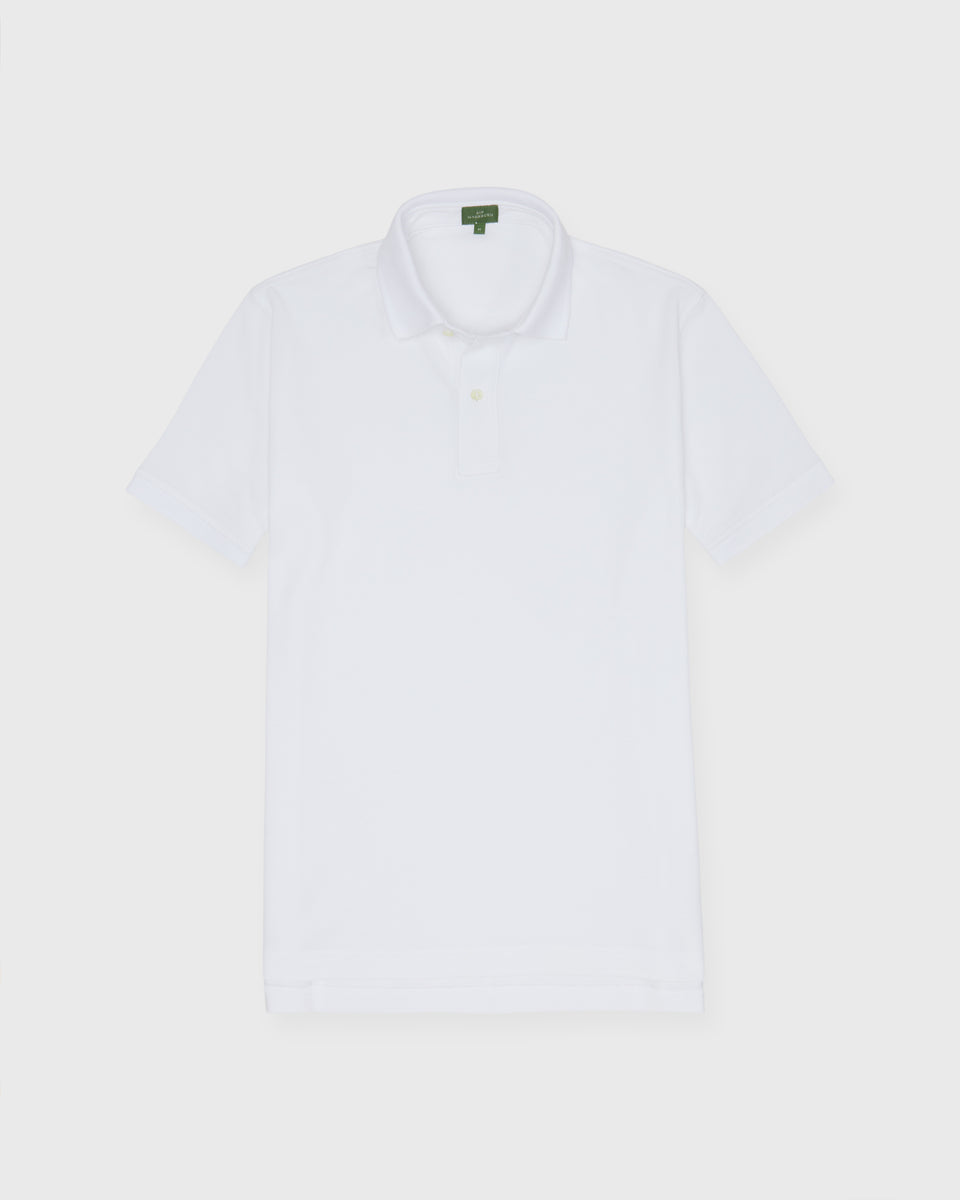 Court Polo in White Pima Pique | Shop Sid Mashburn