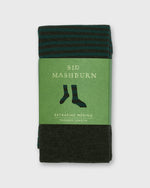 Load image into Gallery viewer, Striped Trouser Dress Socks in Charcoal/Petrol Extra Fine Merino