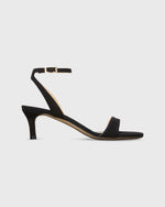 Load image into Gallery viewer, Ankle-Wrap Kitten Heel in Black Suede