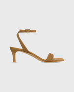 Load image into Gallery viewer, Ankle-Wrap Kitten Heel in Caramel Suede