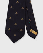 Load image into Gallery viewer, Silk Club Tie in Midnight/Maize Crown and Swords