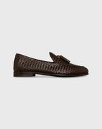 Load image into Gallery viewer, Nassau Tassel Loafer in Brown Woven Leather