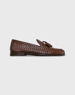 Load image into Gallery viewer, Nassau Tassel Loafer in Brown Woven Leather
