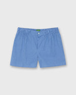 Load image into Gallery viewer, Button-Front Boxer Short in Blue Gingham Poplin