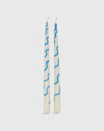 Load image into Gallery viewer, Hand-Painted Taper Candles (Set of 2) in Blue