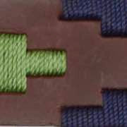 1 1/8" Polo Belt in Navy/Sage/Pink Medium Brown Leather