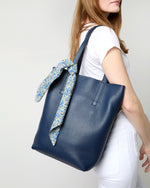 Load image into Gallery viewer, Anyway Scarf in Blue/Green Emma & Georgina Liberty Fabric