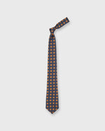 Load image into Gallery viewer, Silk Print Tie in Navy/Gold Diamond