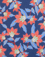 Load image into Gallery viewer, Silk Print Tie in Mid Blue/Coral Floral