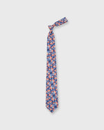 Load image into Gallery viewer, Silk Print Tie in Mid Blue/Coral Floral