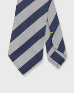 Load image into Gallery viewer, Silk Woven Tie in Navy/Chalk Awning Stripe
