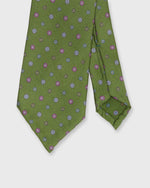 Load image into Gallery viewer, Silk Print Tie in Reversed Olive Multi Flower