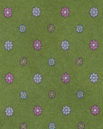 Load image into Gallery viewer, Silk Print Tie in Reversed Olive Multi Flower
