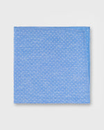 Load image into Gallery viewer, Hand-Rolled Linen/Cotton Print Pocket Square in Sky/White Dots