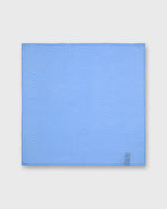 Load image into Gallery viewer, Hand-Rolled Linen/Cotton Print Pocket Square in Sky/White Dots