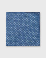 Load image into Gallery viewer, Hand-Rolled Linen/Cotton Print Pocket Square in Denim/White Dots