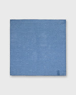 Load image into Gallery viewer, Hand-Rolled Linen/Cotton Print Pocket Square in Denim/White Dots