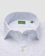 Load image into Gallery viewer, Spread Collar Sport Shirt in Blue Large Graph Check Poplin