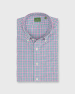 Load image into Gallery viewer, Button-Down Sport Shirt in Berry/Green/Navy Tattersall Poplin