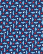 Load image into Gallery viewer, Silk Print Tie in Navy/Blue Diamonds